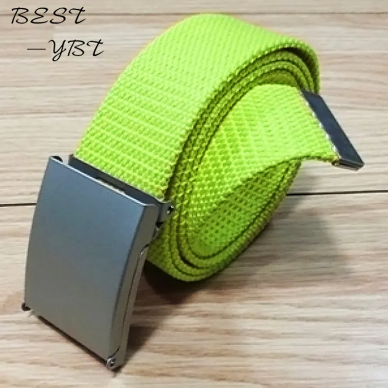 20 Colors New Candy Men Women Unisex Boys Plain Webbing Cotton Canvas Metal Buckle Belt Accessories free shipping | Аксессуары для