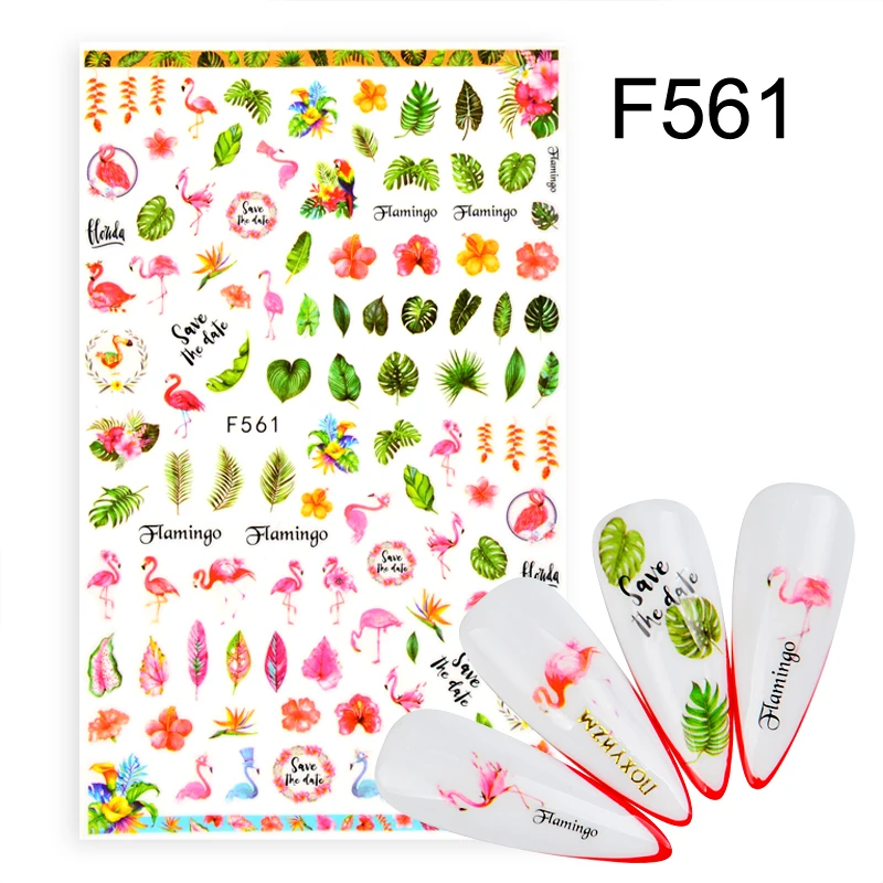 1 шт. Простые Летние цветочные гетры с рисунком листьев наклейки для ногтей Abtract