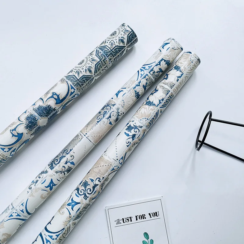 Синие самоклеящиеся обои кухонная маслостойкая Настенная Наклейка для ванной и