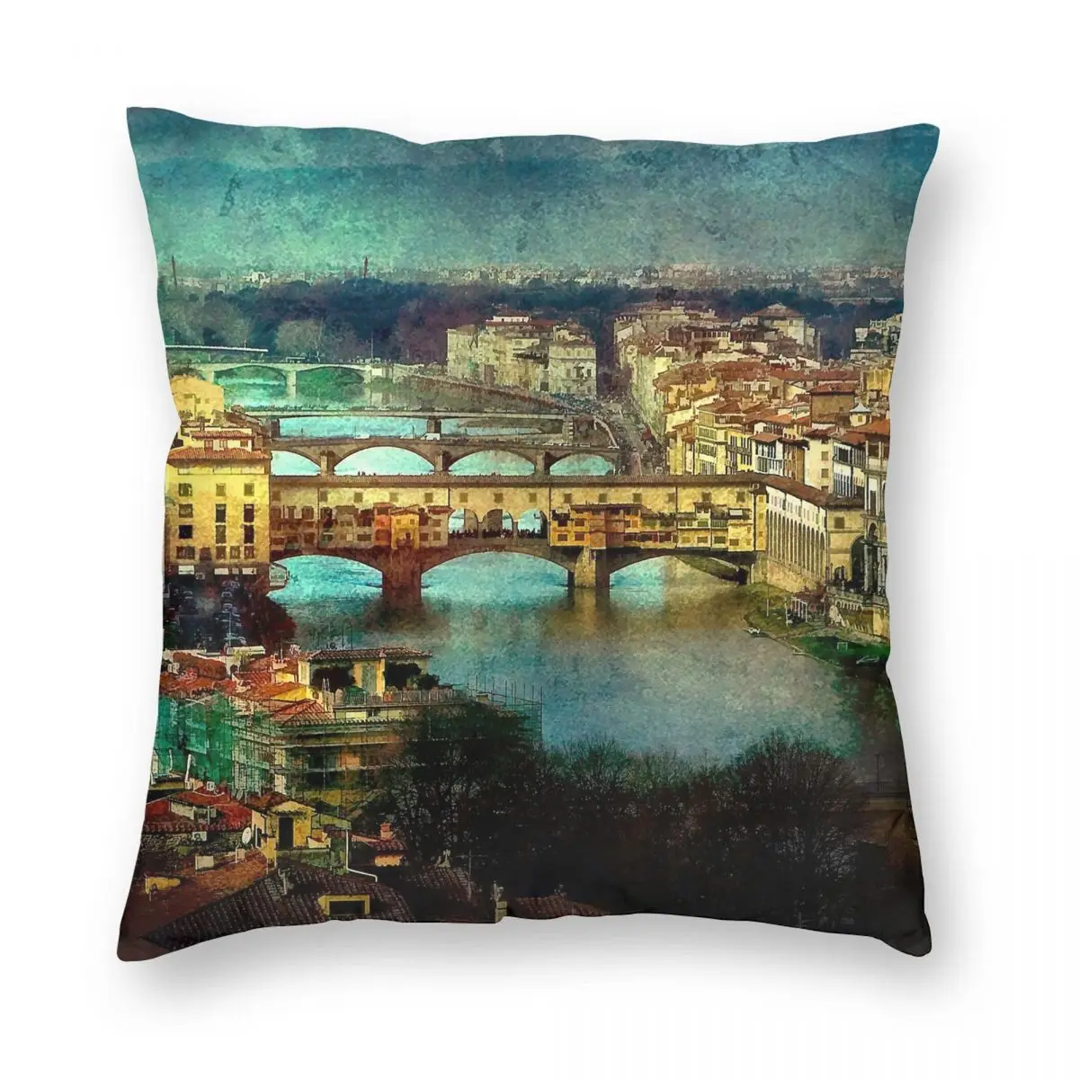 

Florence Late Afternoon Square Pillowcase Polyester Linen Velvet Printed Zip Decor Throw Pillow Case Car Cushion Cover 45x45
