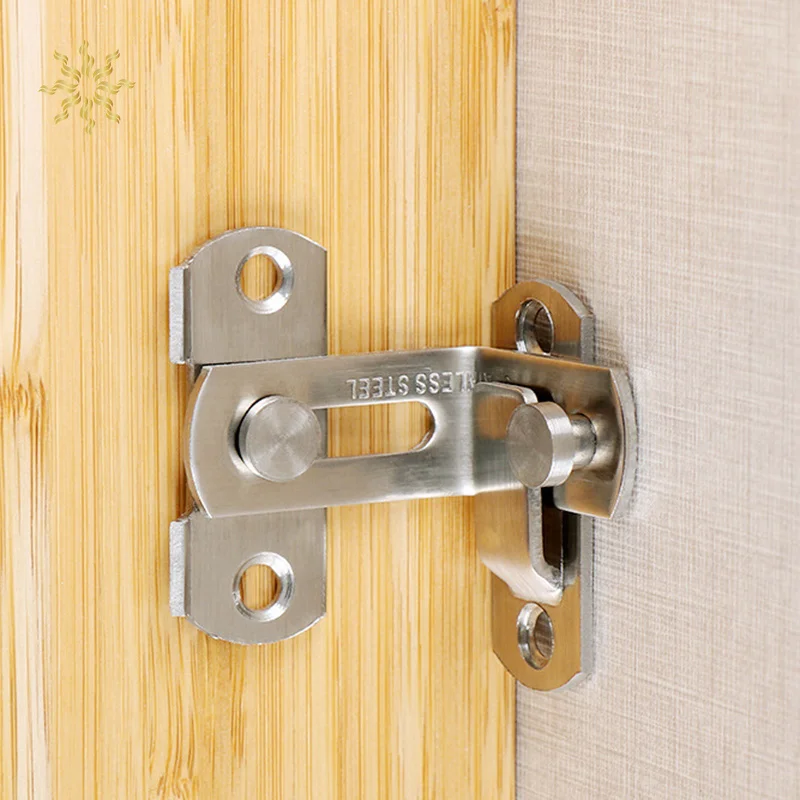 

1Pcs Security Door Stainless Steel 90 Degree Door Buckle Sliding Lock Right Angle Corner Pin for Latch Door Bolt K802