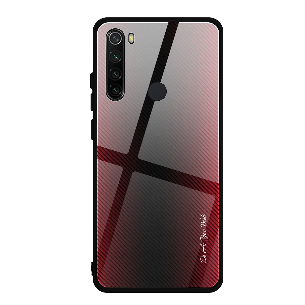 WL-1 Чехол из закаленного стекла для Xiaomi Redmi Note 8, Ударопрочный Мягкий каркас, жесткая стеклянная задняя крышка для Xiaomi Redmi Note 8 Pro - Цвет: WL-1