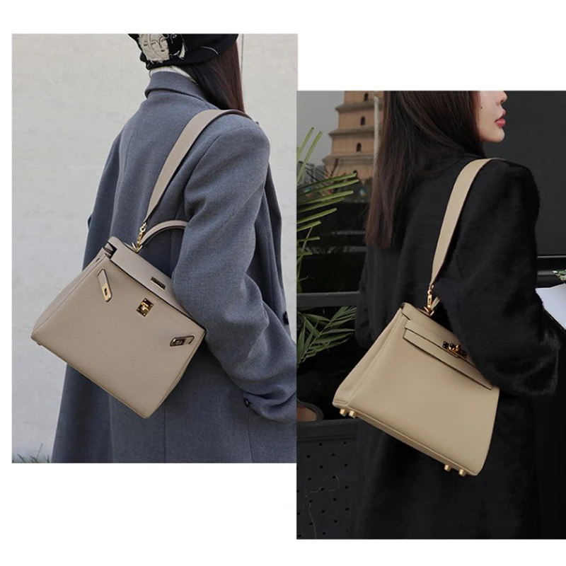 Custom Kelly Bag Shoulder Strap Bag Strap Vegetable Tanned Cowhide Togo Lychee Pattern Diagonal Shoulder Bag Strap