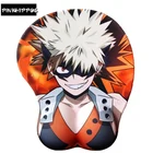 Коврик для мыши pinkhipppos с аниме, силиконовый 3D-коврик для мыши Bakugou Katsuki, аниме Подставка под запястье, коврик для мыши