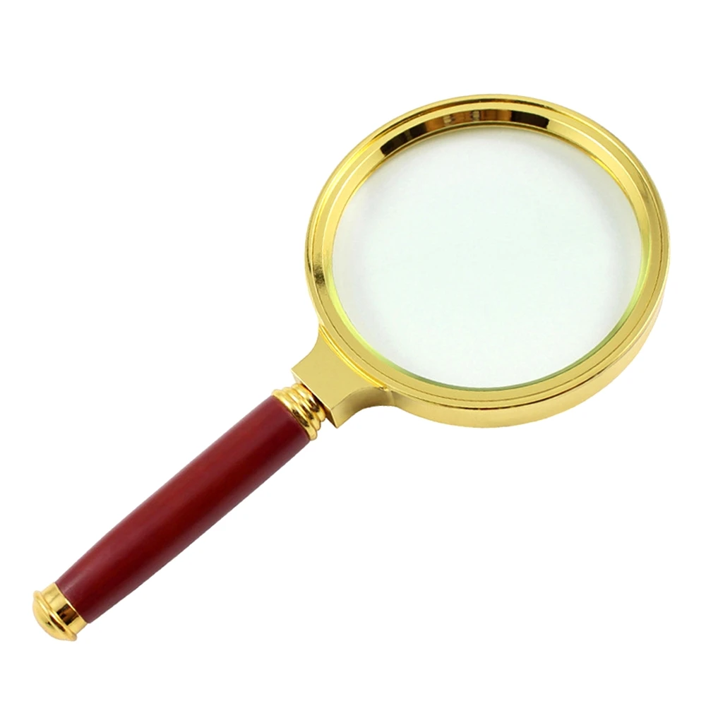

Portable Handheld 10X Magnifying Glass 60mm 70mm 80mm Retro Handle Magnifier Eye Loupe Glass Multi Outdoor Survival Tools