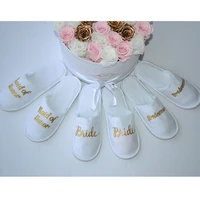 mother of the bride personalised wedding slippers bride bridesmaid gift bridal party hen weekend closed toe spa slippers