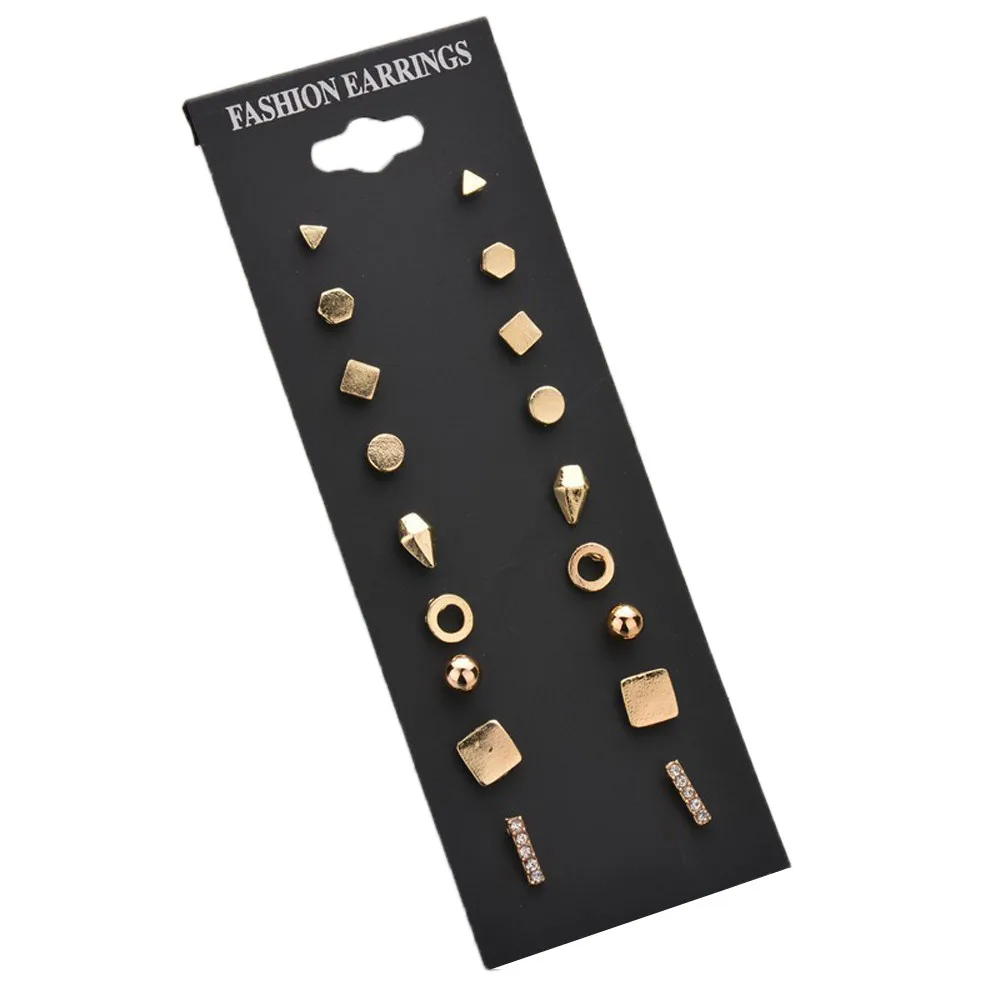 Fashion Earrings Ear Ring Set Combination Of 9 Sets Simple Beautiful Stud for Women Girls Jewelry Gift 2019 A1 | Украшения и
