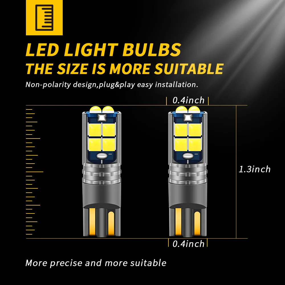 DXZ 10 шт. T10 LED Автомобильные W5W светодиодные лампы Canbus 168 194 6000K белый для салона