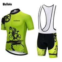 wulitoto outdoor summer short sleeve set mtb cycling jersey bicycle top shirt for men