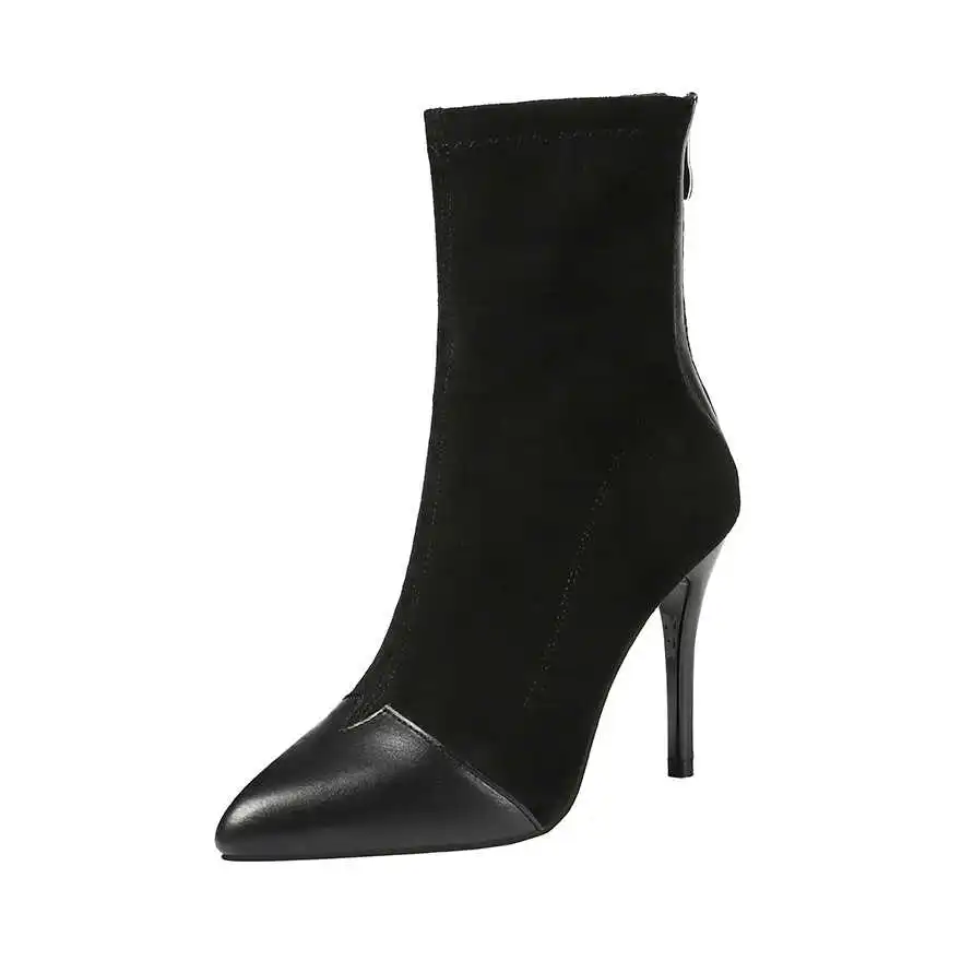 

model thin heel stitching medium sleeve single with zipper showing thin