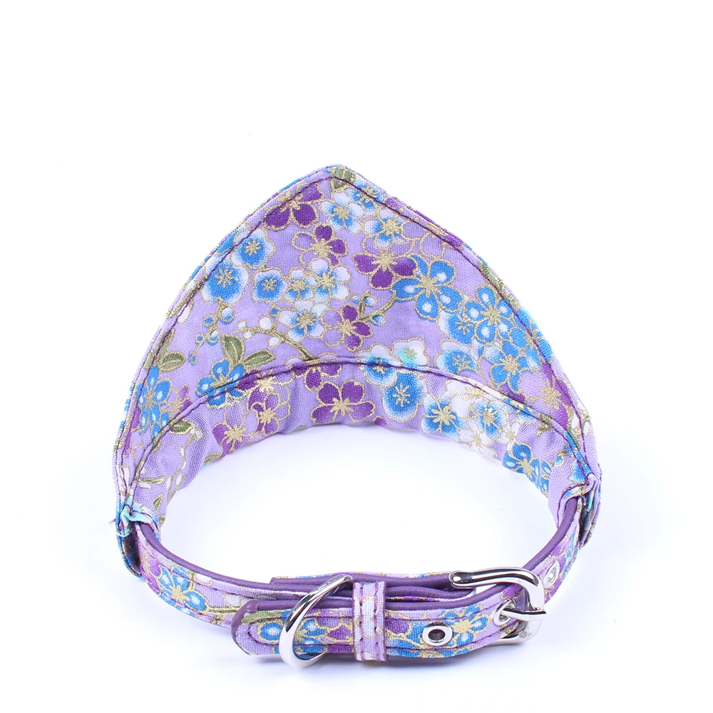 

Folral Dog Cat Collar with Scarf Detachable Faux Leather Pet Necklace For Girl Dogs and Cats Small Medium Adjustable
