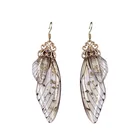 Серьги-подвески в виде крыльев бабочки ручной работы, висячие серьги из смолы с насекомыми, стразы из фольги, Свадебная и вечерняя мода, Ювелирное Украшение в подарок