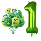 Шары динозавра для мальчиков, день рождения, майларовая фольга, латекс, 40 дюймов, воздушный шар, детский душ, украшение динозавра, зеленый цвет