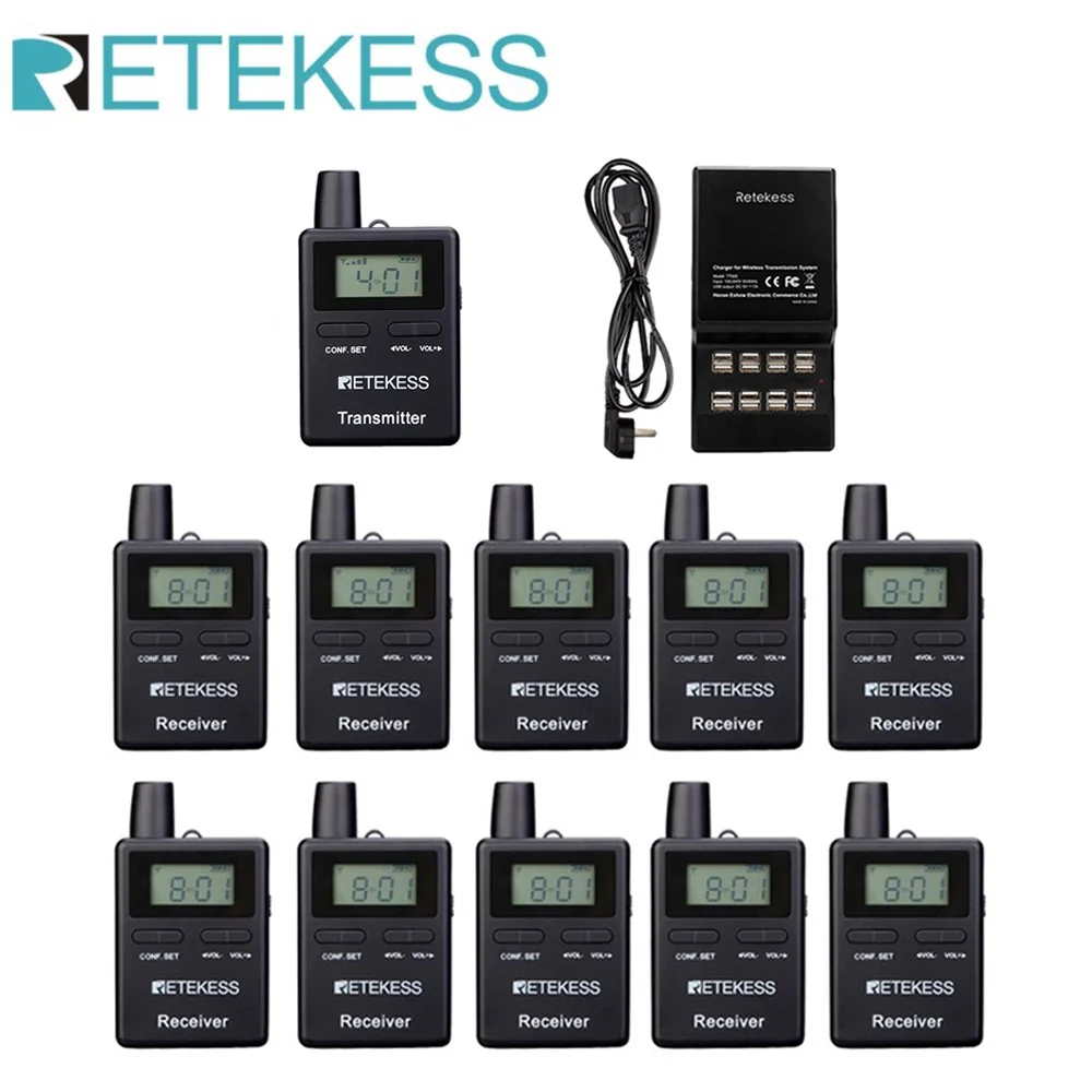 

Retekess TT109 Wireless Tour Guide System 2.4GHz 50 Channels For Excursion Church Translation Traveling Museum Factory Training