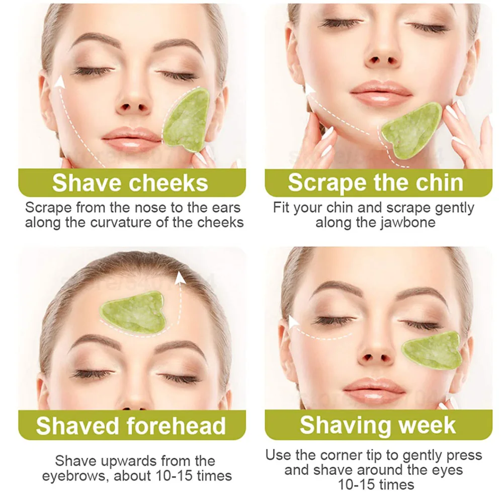 Ролик для массажа лица с двойными насадками из нефрита |