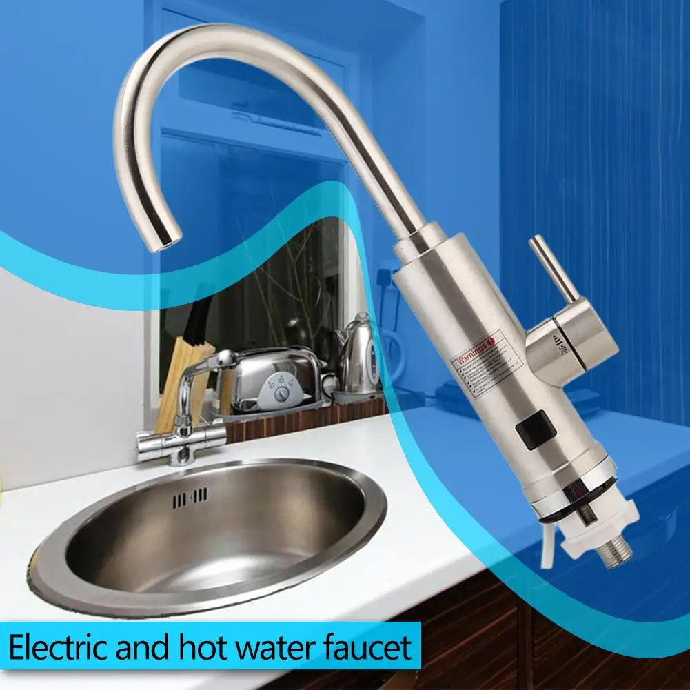 

3000W LED Bathroom Hot Water Tap Kitchen Instant Band Leakage Prevention Security Durable Hot Faucet Water Heater Faucet