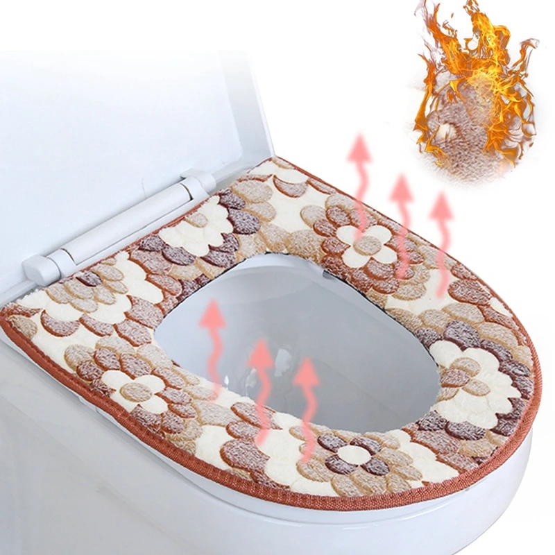 

Universal Toilet Seat Cover Thickend Toilet Mat Winter Coral Fleece WC Cushion Closestool Toilet Mat Lid Cover Bathroom Acces