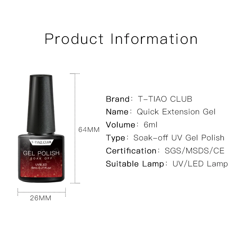 Акриловый поли Быстрый расширение УФ-гель Наборы Кристалл УФ-строитель гель для