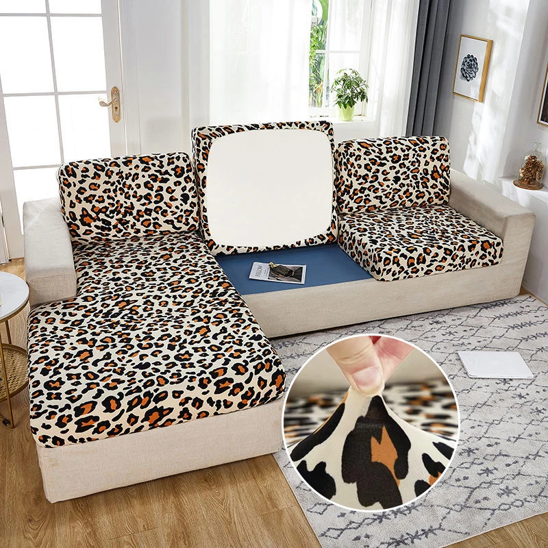 

Printed Leopard Sofa Seat Cushion Cover Sofa Covers for Living Room Removable Elastic Seat Chair Cover Furniture Protector