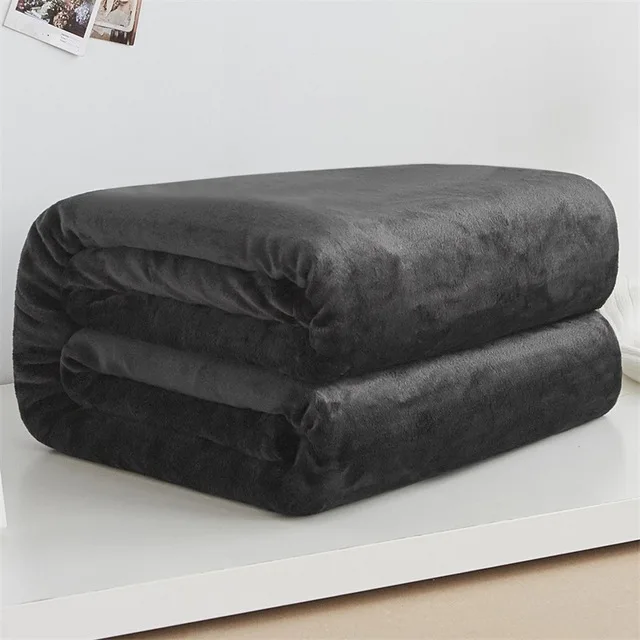 

Soft Warm Coral Fleece Blanket Winter Sheet Bedspread Sofa Plaid Throw 220Gsm 6 Size Light Thin Mechanical Wash Flannel Blankets