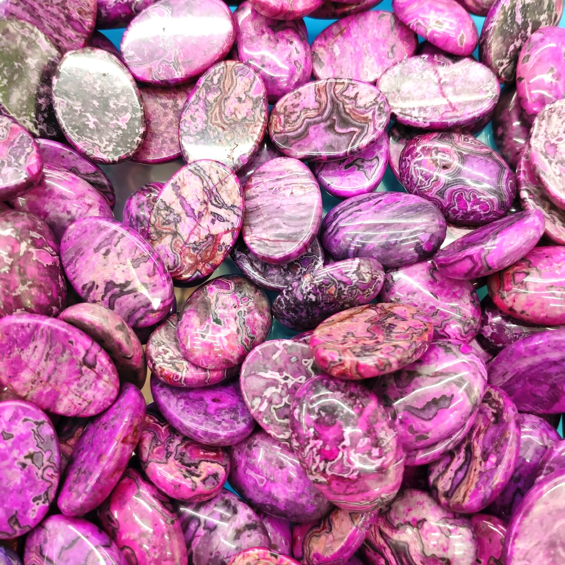 100Pcs 25x18x6mm Wholesale Delicate Rose Crazy Lace Agate Oval Cab Cabochon DIY Jewelry Accessories S14 | Украшения и аксессуары