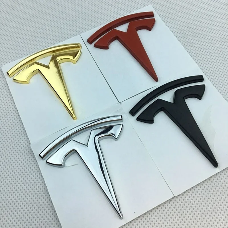 

Car Styling 3D Metal for Tesla stickers Model S Model X 3 P100D P85D 200 logo Car Body Tail Emblems Badge Side Fender Stickers