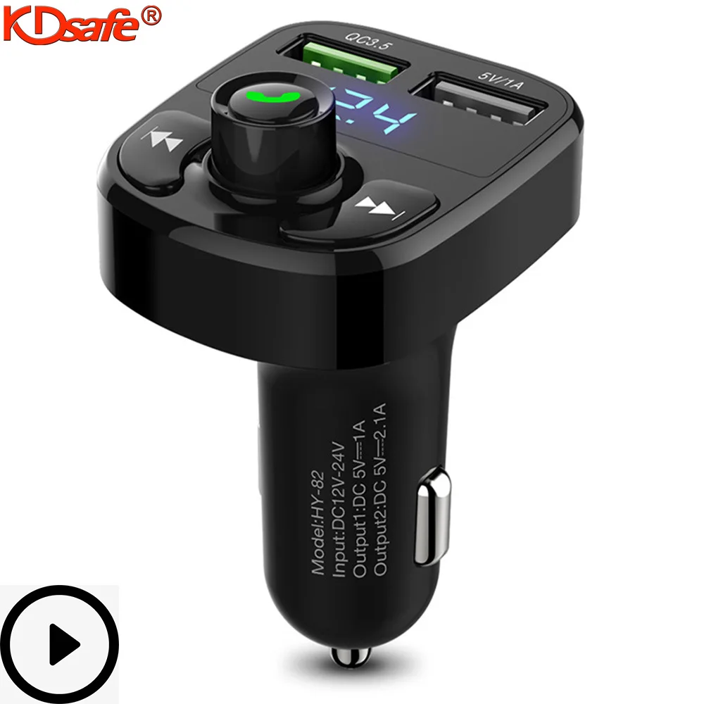 

KDsafe Bluetooth Новый Многофункциональный беспроводной смарт-комплект ЖК FM-передатчик двойной USB Автомобильное зарядное устройство 3.1A MP3 музыка TF...
