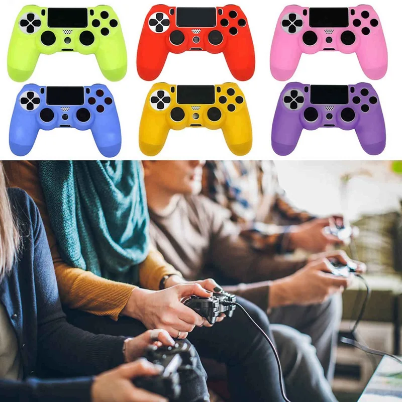 

Soft Silicone Gel Rubber Case Cover For SONY Playstation 4 PS4 Controller Skin Protection Case For PS4 Pro Slim Gamepad Control