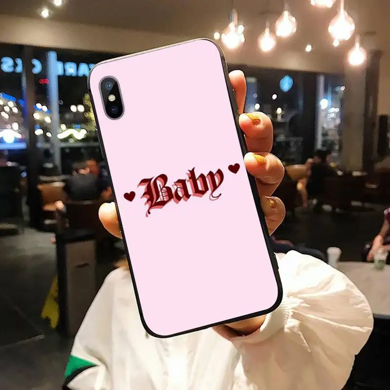 

Babe babygirl honey line Text art Phone Case for iPhone 11 12 pro XS MAX 8 7 6 6S Plus X 5S SE 2020 XR luxury design shell funda