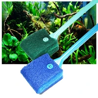 fish tank brush long handle double sided cleaning brushes aquarium tank wiper turtle tank cleaning appliance sponge accessories