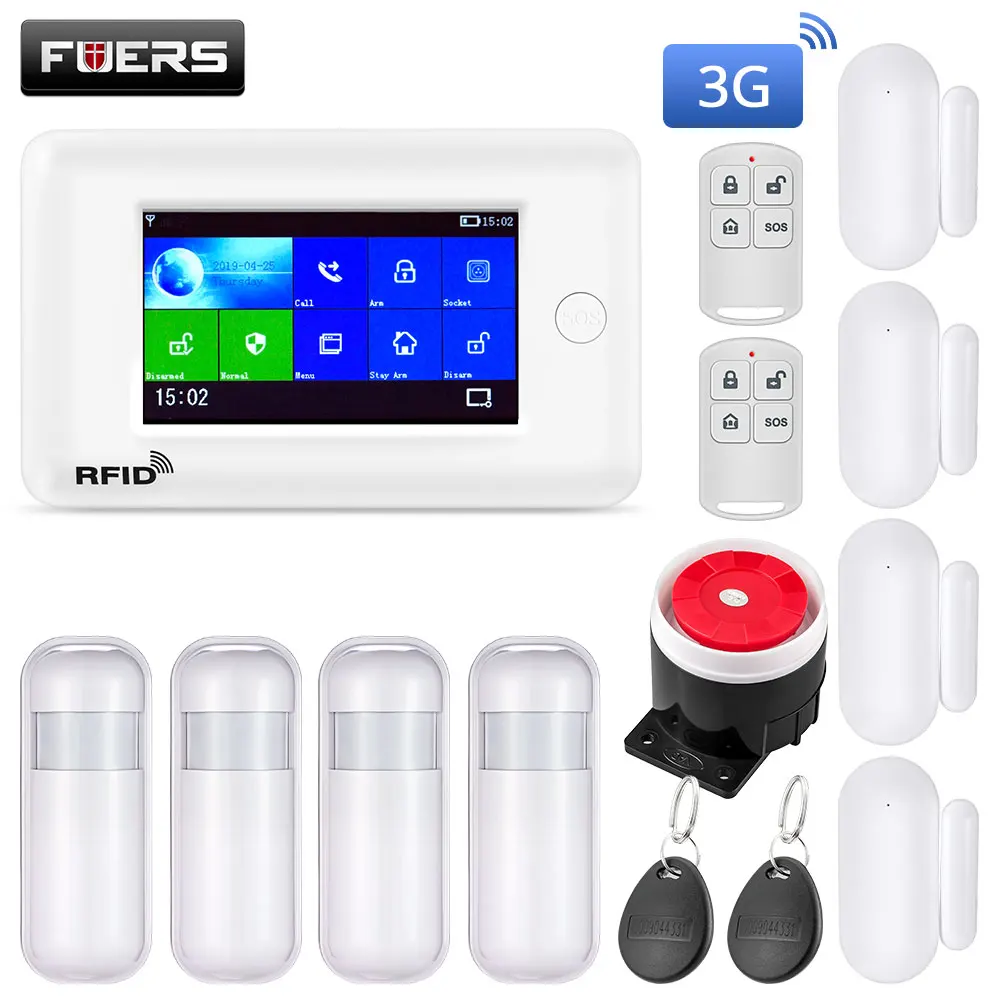 Fuers wifi умная домашняя система охранной сигнализации 3g противоугонная система 4,3 дюймов цветной экран приложение дистанционное управление PIR датчик движения - Цвет: KIT 5