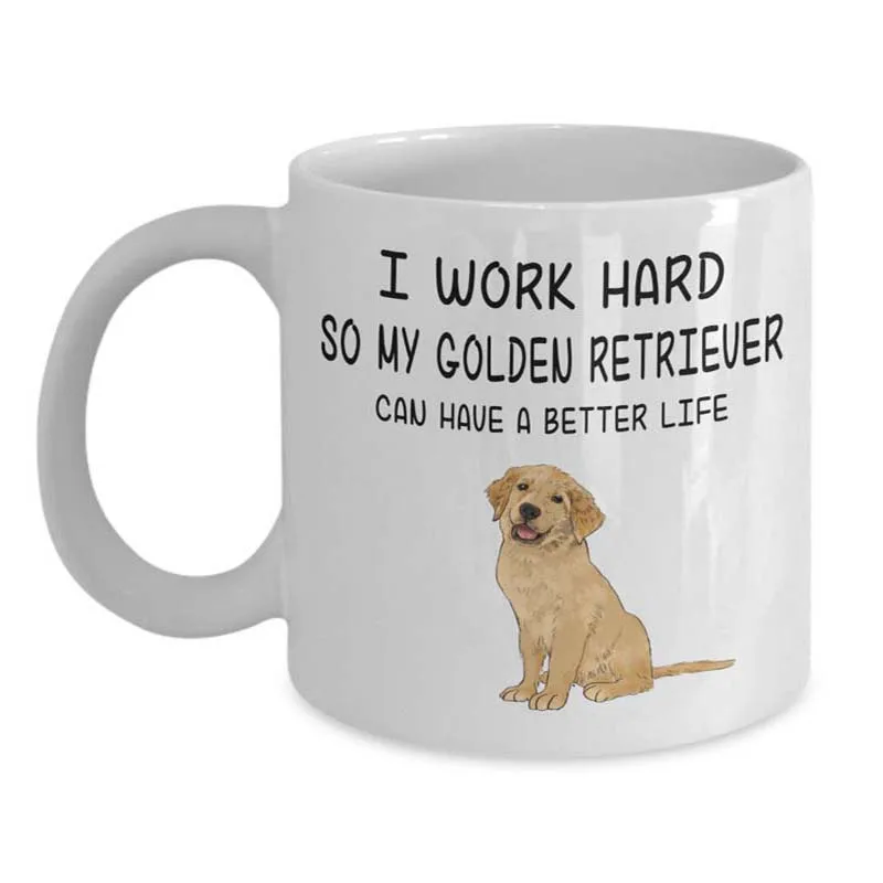 Золотой ретривер кружка лучшая собака Я Усердно Работаю чтобы мой золотой мог