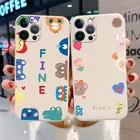 Квадратный силиконовый чехол для iPhone 12 11 Pro XR X 8, чехлы для Apple Phone XS Max 12 Mini 7 Plus SE 2020 6S 6, мультяшный чехол с рисунком