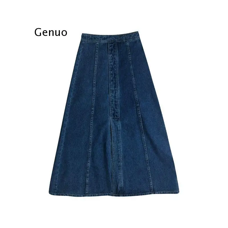 

Skirts Women Vintage Empire Fall Spring A-line Chic Femme Korean Fashion Clothing All-match Daily College Girls Bottoms