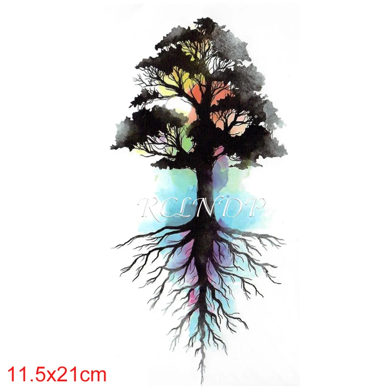 Waterproof Temporary Tattoo Sticker Big Tree Plant Color Water Ink Design Fake Tatoo Flash Tatto Body Art for Girl Women Men | Красота и