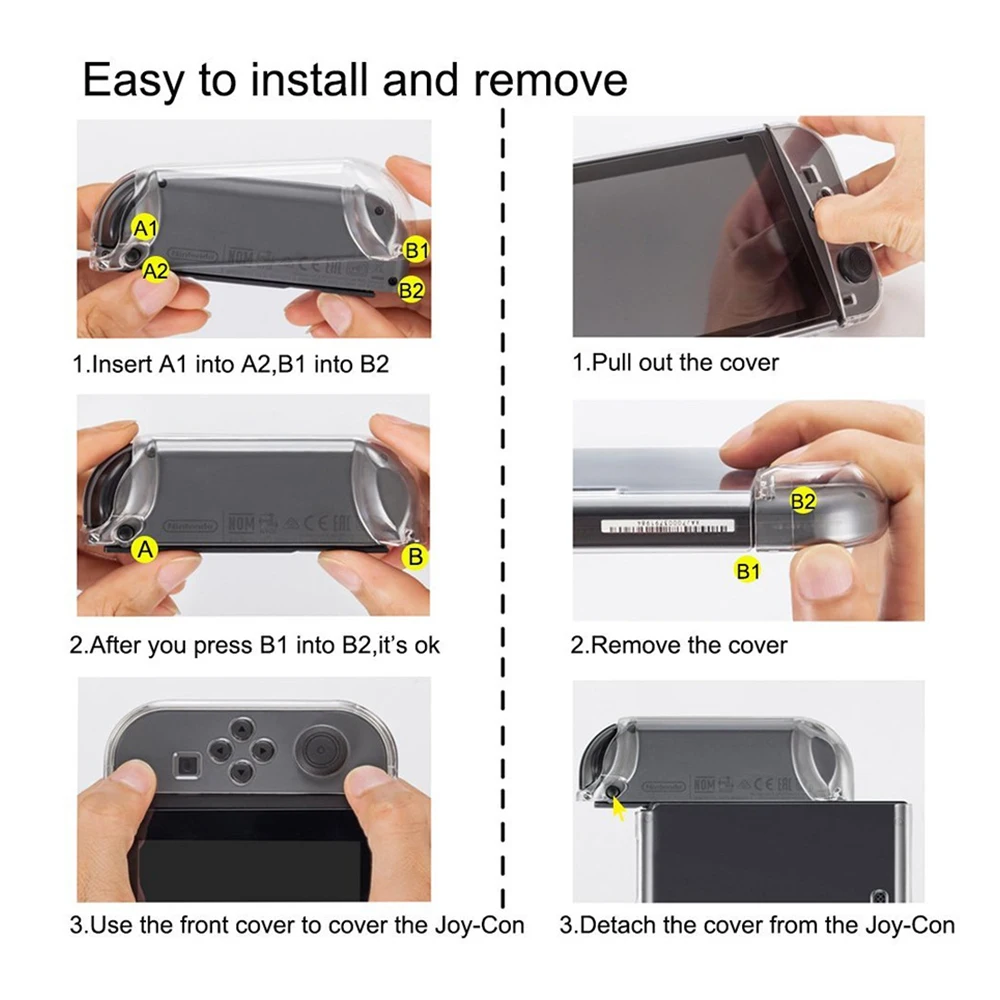 Защитный корпус под стекло Прозрачный чехол для ПК для Nintendo Switch NS NX чехол жесткий прозрачный чехол для задней крышки оболочка для nyd аксессуары