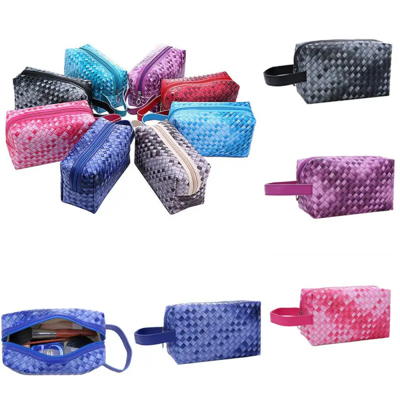 2019 Новая женская портативная косметичка однотонные сумки на молнии дорожная