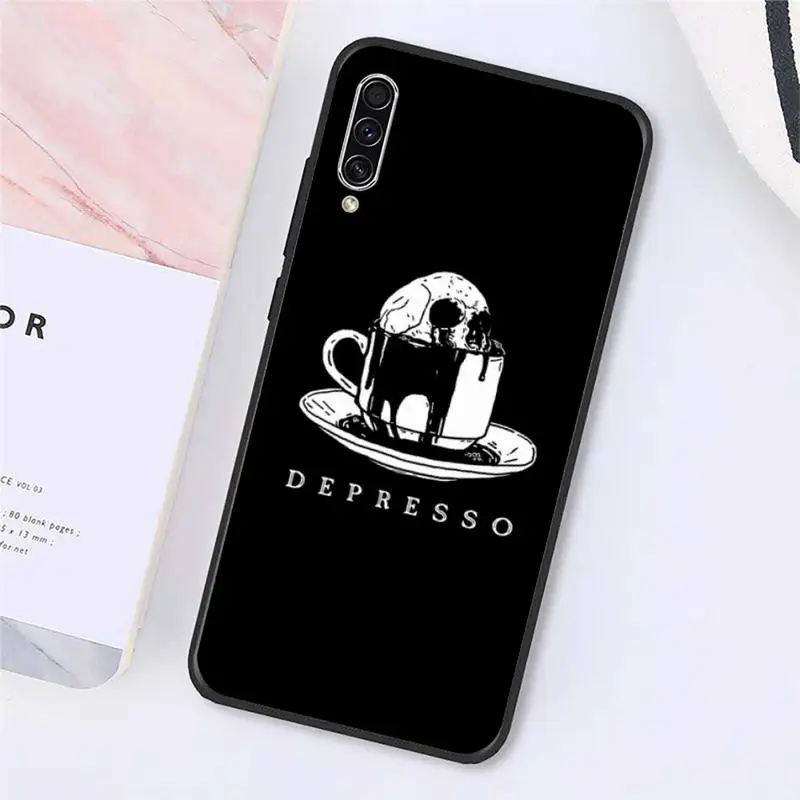 

Latte coffee Skull Tattoo pattern Phone Case For Samsung galaxy S 9 10 20 A 10 21 30 31 40 50 51 71 s note 20 j 4 2018 plus