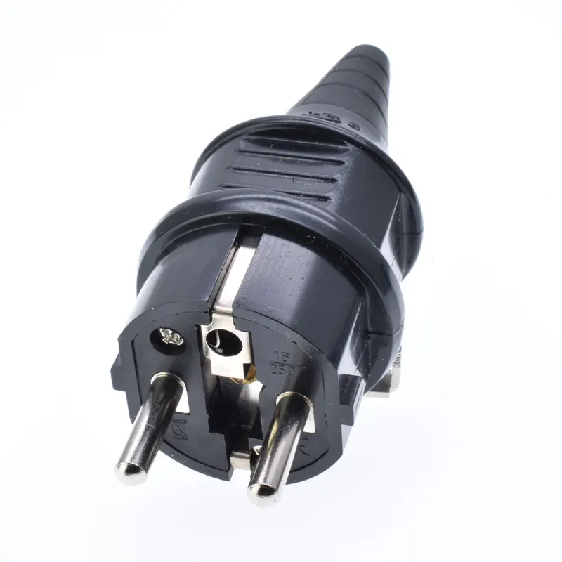 1PCS 250V 16A Male Female Assembly Receptacle Connector French Russia Korea German EU Power Cord Wired Cable Plug Socket - купить по