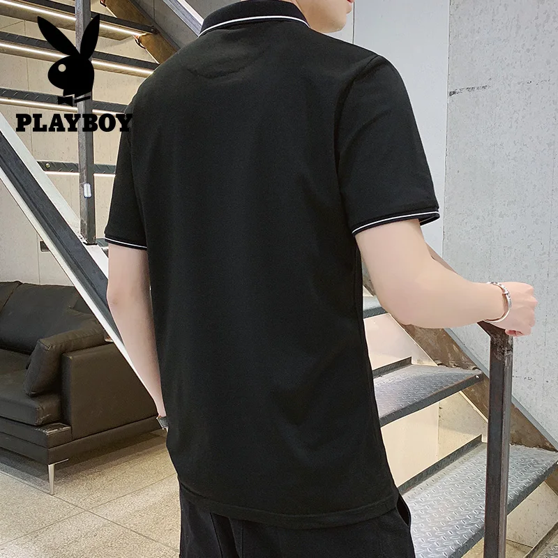 

PLAYBOY New Summer Polo Shirt Men Casual Cotton Solid Color Polos Men's Breathable Short Sleeve Tee Shirt Brand Clothing Z19061