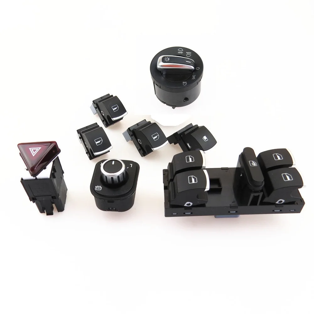 Набор хромированных кнопок переключателя боковых фар FHAWKEYEQ для VW Rabbit Jetta MK4 Golf MK5 5ND