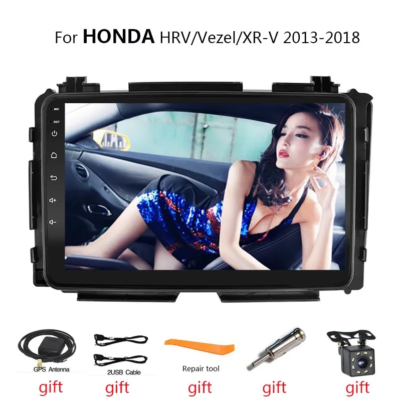 

Автомобильное стерео-устройство на Android, 10,1 дюйма, 2 Din, для HONDA HRV/Vezel/XR-V 2013-2018, автомобильное радио, Carplay, GPS-навигация, аудиоплеер
