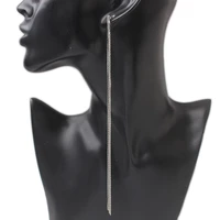 long exaggerated tassel earrings for women silver color metal chain dangle earrings elegant party ear decoration boucle