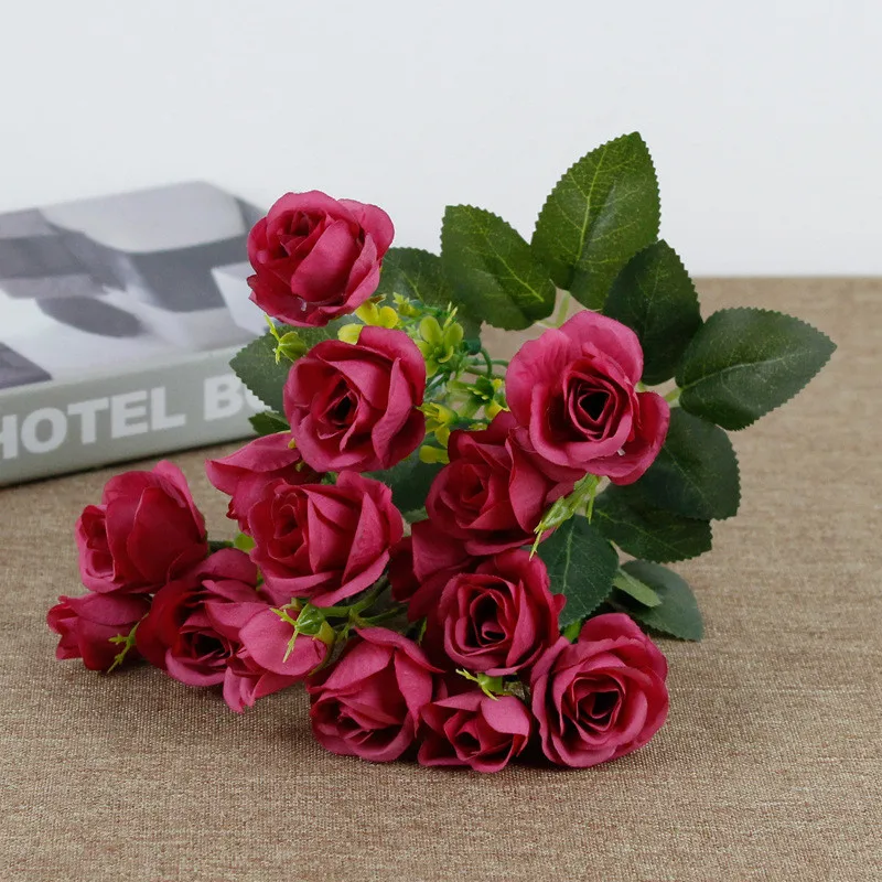 1 шт. букет с маленькими бутонами розы искусственный цветок Шелковая Роза сделай
