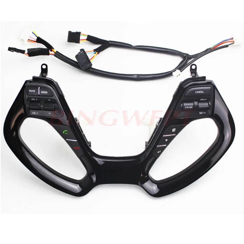 Bright black color BINGWFPT кнопки рулевого колеса для Kia K3 телефон круиз контроль руля кнопка переключения запасных частей автомобильные аксессуары - Цвет: Bright black color