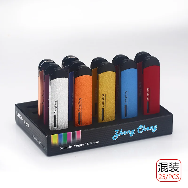 

Metal Flint Grinding Wheel Torch Lighter Ultra Thin Long Stripe Free Fire Gas Butane Cigarettes Portable Lighter Gadgets For Men