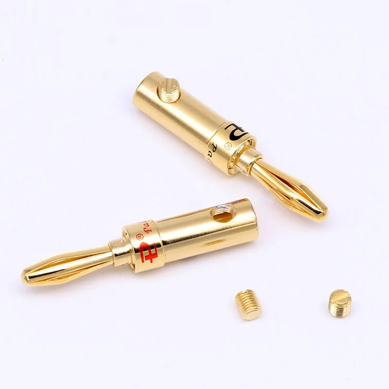 

1PCS Pure Copper Gold Plated Banana Head Power Amplifier Speaker Wire Connector Terminal HIFI Audio Wiring