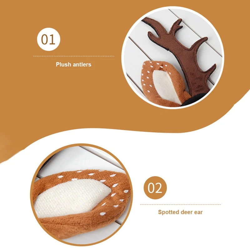 Милый Рождественский обруч для питомцев повязка на голову с рогом оленя