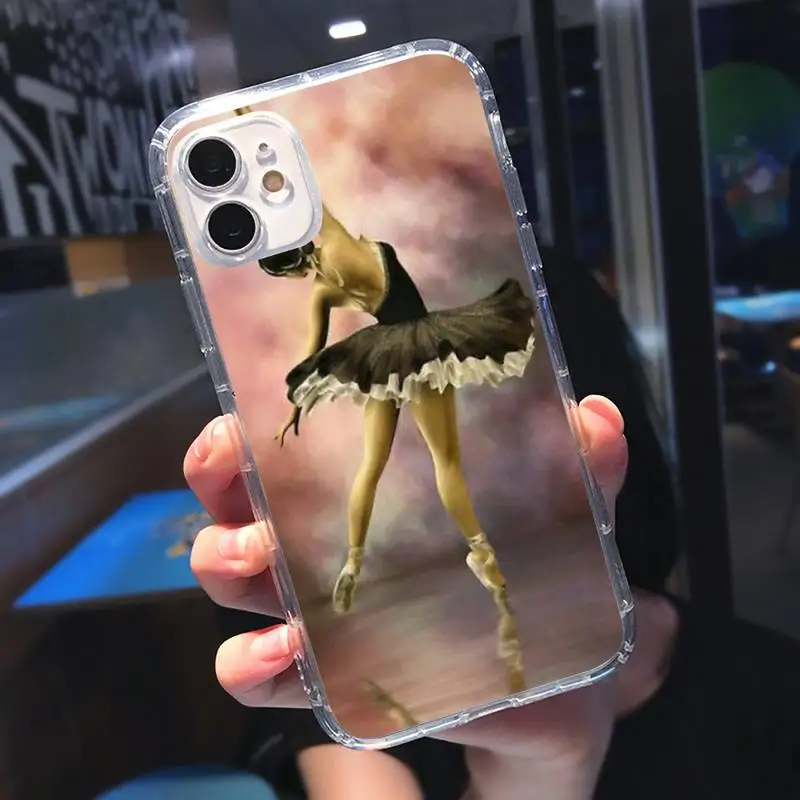 

Ballerina Dance Ballet Girl Shoes Phone Cases Transparent soft For iphone 5 5s 5c se 6 6s 7 8 11 12 plus mini x xs xr pro max
