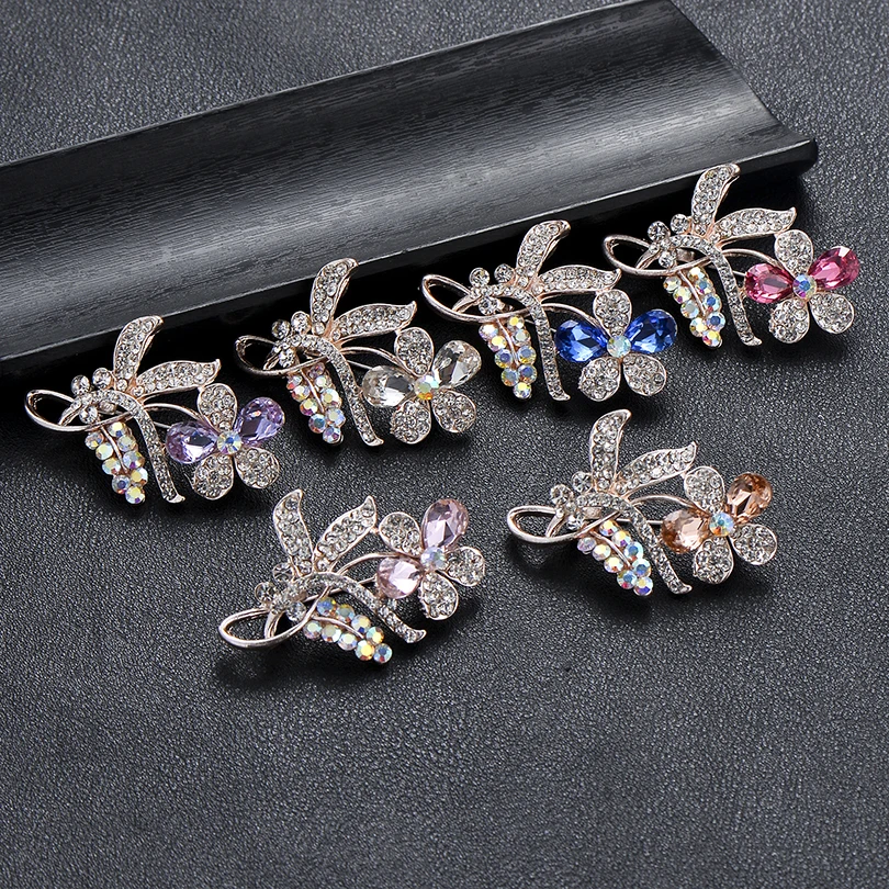 IYOE брошь в форме цветка со стразами булавка горный хрусталь ювелирные изделия